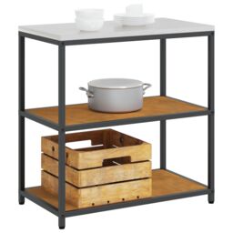 Berkfield Home Kitchen Storage Shelf with Storage Rusty Weathering steel in Brown - thumbnail 3