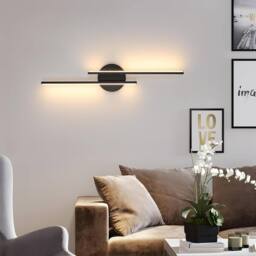 Goeco Modern Indoor Wall Light, 24 W, Black Wall Lighting LED, 3000 K - thumbnail 4