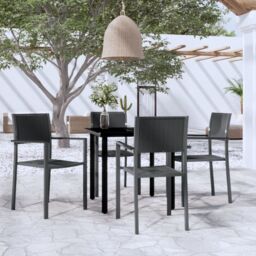 Berkfield Home 5 Piece Garden Dining Set Black