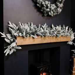 Samuel Alexander 1.8m Snow Flocked Lapland Christmas Garland with 150 Tips in Green