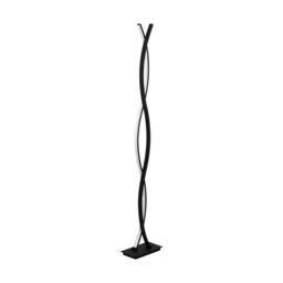 Loops Floor Lamp Light Black Shade White Plastic Double Stem Bulb LED 32W Included