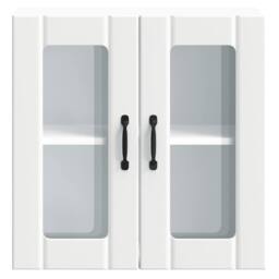 Berkfield Home Kitchen Wall Cabinet with Glass Door Lucca White Engineered Wood - thumbnail 6