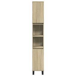 Berkfield Home 3 Piece Bathroom Furniture Set Sonoma Oak Engineered Wood in Brown - thumbnail 5