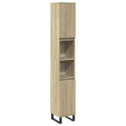 Berkfield Home 3 Piece Bathroom Furniture Set Sonoma Oak Engineered Wood in Brown - thumbnail 4