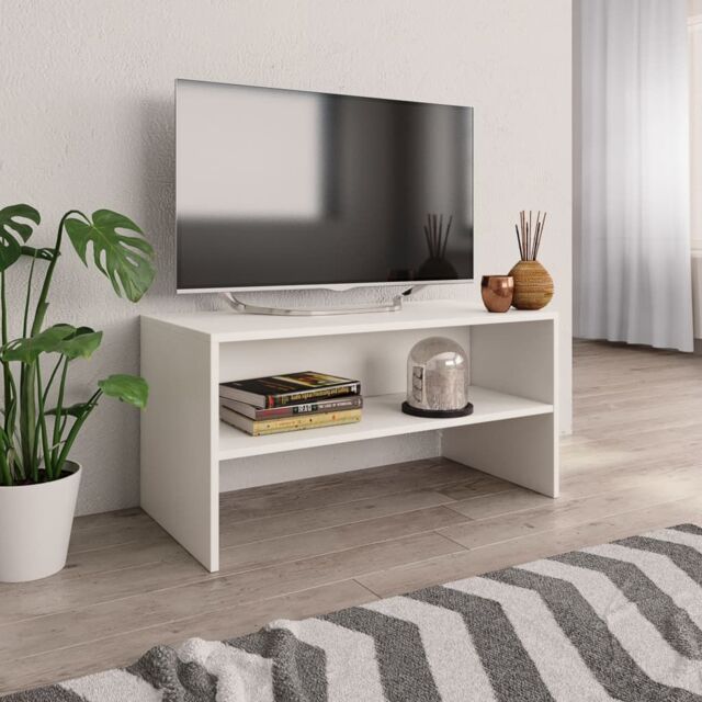 Berkfield Home TV Cabinet White 80x40x40 cm Engineered Wood - Size: 80 x 40 x 40 cm - image 1