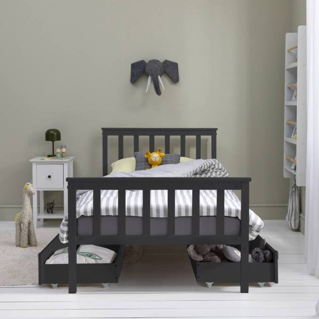 Nöa and Nani Otis Single 3ft Bed with 4 Pull-Out Storage Drawers in Anthracite in Grey - image 1