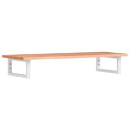 Berkfield Home Basin Shelf Wall Mounted Steel & Solid Wood Oak in Brown - thumbnail 1