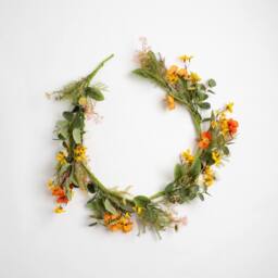 Scottish Everlastings Ltd 150cm Rustic Forsythia/ Poppy Garland in Orange - thumbnail 3