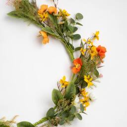 Scottish Everlastings Ltd 150cm Rustic Forsythia/ Poppy Garland in Orange - thumbnail 2
