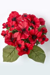 Homescapes Artificial Red Poppy Flower Arrangement in Grave Pot - thumbnail 2