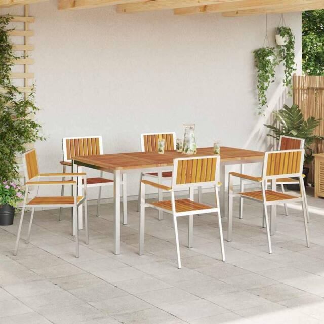 Berkfield Home Stacking Garden Chairs 6 pcs 54.5x56x87 cm Solid Wood Acacia in Brown - image 1
