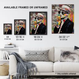 Artery8 Wall Art Print London Underground Vintage Fashion Artwork Sunglasses Advert Collage Retro Meets Pop Art Vibrant Colourful Bold Modern - thumbnail 3