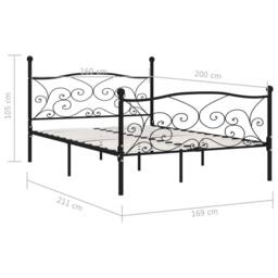 Berkfield Home Bed Frame with Slatted Base Black Metal 160x200 cm - thumbnail 5