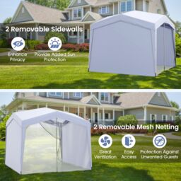 Gymax 3m x 3m Pop up Canopy Tent Folding Sunshade Garden Gazebo-White in White - thumbnail 8