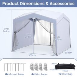 Gymax 3m x 3m Pop up Canopy Tent Folding Sunshade Garden Gazebo-White in White - thumbnail 2