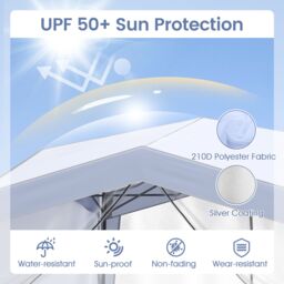Gymax 3m x 3m Pop up Canopy Tent Folding Sunshade Garden Gazebo-White in White - thumbnail 9