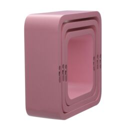 Orsina Set Of Three Pink Mdf Wall Cubes - thumbnail 4
