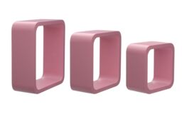Orsina Set Of Three Pink Mdf Wall Cubes - thumbnail 2