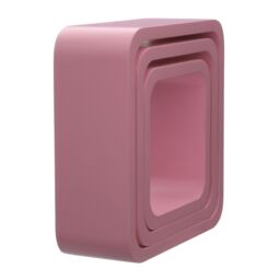 Orsina Set Of Three Pink Mdf Wall Cubes - thumbnail 3