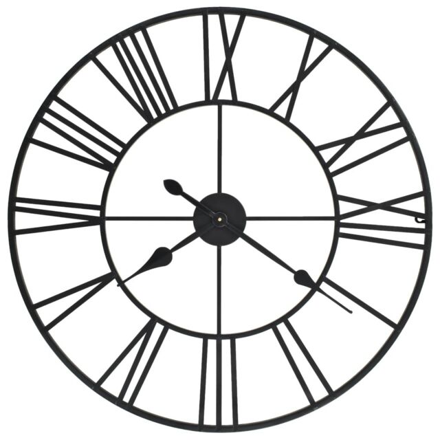 Berkfield Home Vintage Wall Clock with Quartz Movement Metal 80 cm XXL in Black - image 1