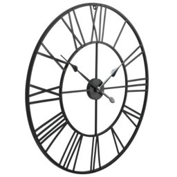 Berkfield Home Vintage Wall Clock with Quartz Movement Metal 80 cm XXL in Black - thumbnail 3