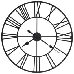 Berkfield Home Vintage Wall Clock with Quartz Movement Metal 80 cm XXL in Black - thumbnail 1
