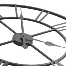 Berkfield Home Vintage Wall Clock with Quartz Movement Metal 80 cm XXL in Black - thumbnail 4