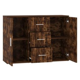 Berkfield Home Sideboard Smoked Oak 91x29.5x65 cm Engineered Wood in Brown - thumbnail 5
