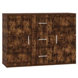 Berkfield Home Sideboard Smoked Oak 91x29.5x65 cm Engineered Wood in Brown - thumbnail 2