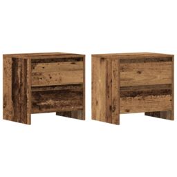 Berkfield Home Bedside Cabinet 2 pcs Old Wood 45x34x44, 5 cm Engineered Wood in Brown - thumbnail 2