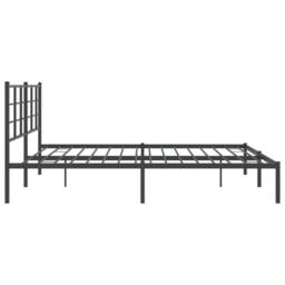 Berkfield Home Metal Bed Frame without Mattress with Headboard Black 193x203cm - Size: 193x203 cm - thumbnail 6