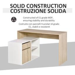 FLAVORA L-Shaped Corner Computer Desk Study Table in Natural - Size: 1000L - thumbnail 5