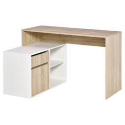 FLAVORA L-Shaped Corner Computer Desk Study Table in Natural - Size: 1000L - thumbnail 1