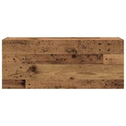 Berkfield Home Bathroom Wall Cabinet Old Wood 100x25x40 cm Engineered Wood in Brown - Size: 100 x 25 x 40 cm - thumbnail 5