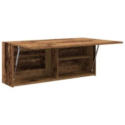 Berkfield Home Bathroom Wall Cabinet Old Wood 100x25x40 cm Engineered Wood in Brown - Size: 100 x 25 x 40 cm - thumbnail 4