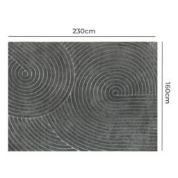 Marlow Large Rug 160x230cm Soft Floor Runner Machine Washable Non Slip in Grey - Size: 160 cm x 230 cm - thumbnail 4