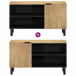 Berkfield Home TV Cabinet Brown 80x31.5x46 cm Solid Wood Mango - thumbnail 6