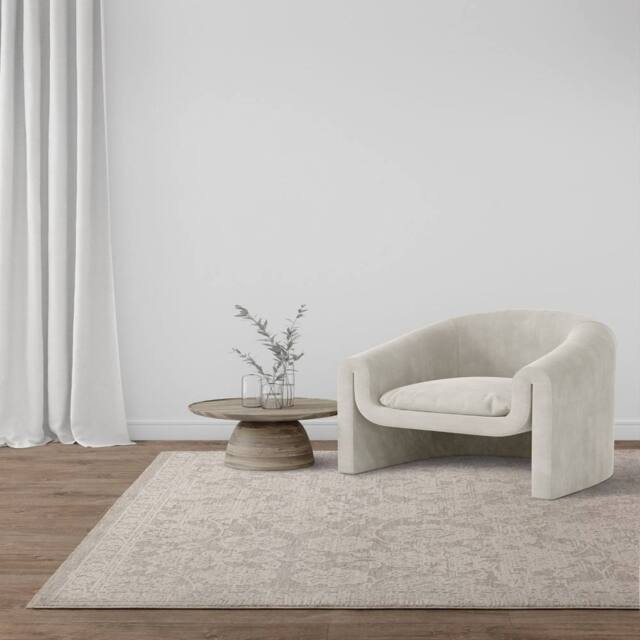 The Rug Shop UK Natural Border Traditional Abstract Polyester Cotton Backing Area Rug - Size: 240 cm x 320 cm - image 1