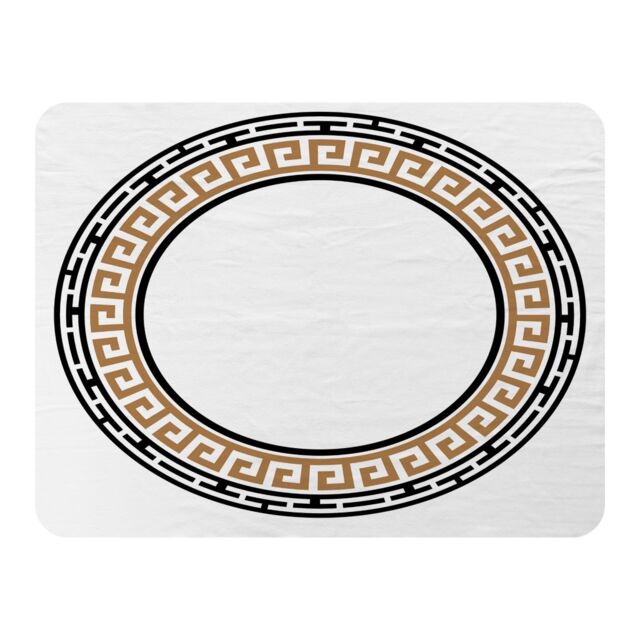 Benjamin Tate Design Greek Key Frame Blanket in Natural - Size: 120 cm x 150 cm - image 1