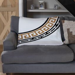 Benjamin Tate Design Greek Key Frame Blanket in Natural - Size: 120 cm x 150 cm - thumbnail 2