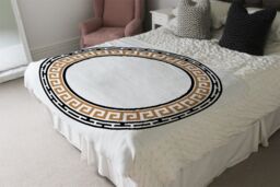 Benjamin Tate Design Greek Key Frame Blanket in Natural - Size: 120 cm x 150 cm - thumbnail 3
