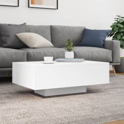 Berkfield Home Coffee Table with LED Lights White 85x55x31 cm - Size: 85 x 55 x 31 cm - thumbnail 4