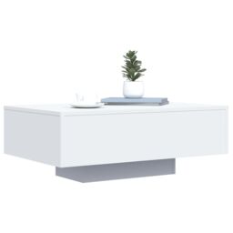 Berkfield Home Coffee Table with LED Lights White 85x55x31 cm - Size: 85 x 55 x 31 cm - thumbnail 5