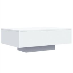 Berkfield Home Coffee Table with LED Lights White 85x55x31 cm - Size: 85 x 55 x 31 cm - thumbnail 3