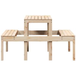 Berkfield Home Picnic Table 110x134x75 cm Solid Wood Pine in Brown - Size: 110 x 134 x 75 cm - thumbnail 5