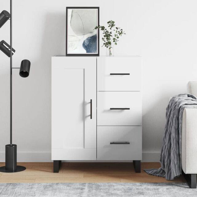 Berkfield Home Sideboard High Gloss White 69.5x34x90 cm Engineered Wood - image 1
