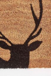 Homescapes Black Stag Silhouette Non-Slip Coir Doormat in Blue - Size: 40 cm x 60 cm - thumbnail 2