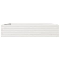 Berkfield Home Garden Planter White 110x110x23 cm Solid Wood Pine - Size: 110 x 110 x 23 cm - thumbnail 5