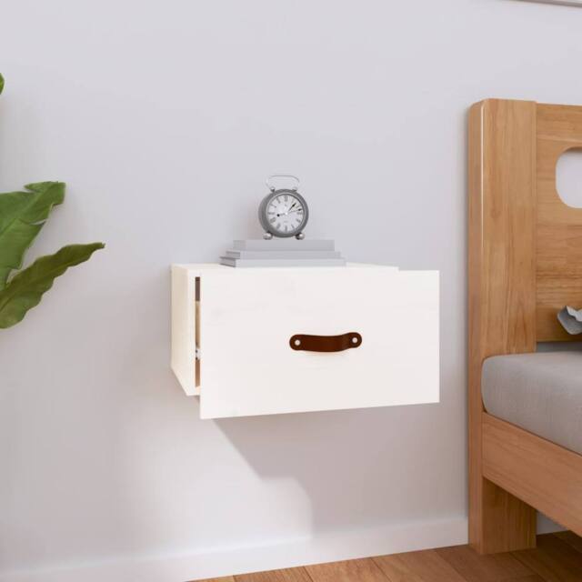 Berkfield Home Beautiful Wall-mounted Bedside Cabinet White 40x29.5x22 cm - image 1