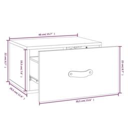 Berkfield Home Beautiful Wall-mounted Bedside Cabinet White 40x29.5x22 cm - thumbnail 9